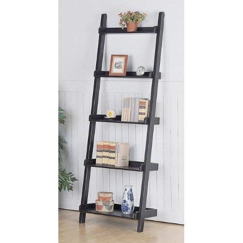 Weathered Black Ladder Book Shelf