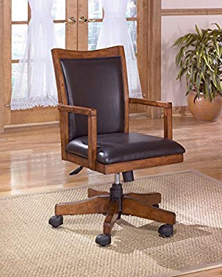 Crossingland Medium Brown Luxurious Home Office Swivel Desk Chair