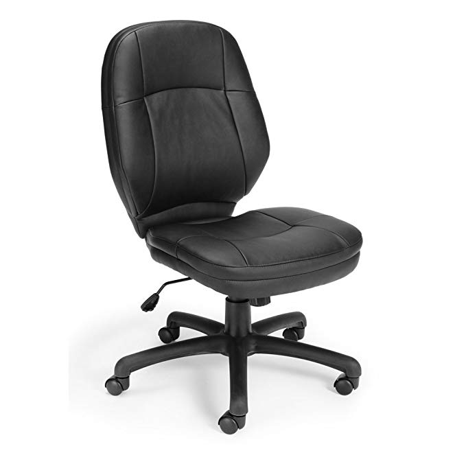 OFM 521-LX-T Stimulus Series Leatherette Executive Chair, Armless Leather Office Chair, 42.5