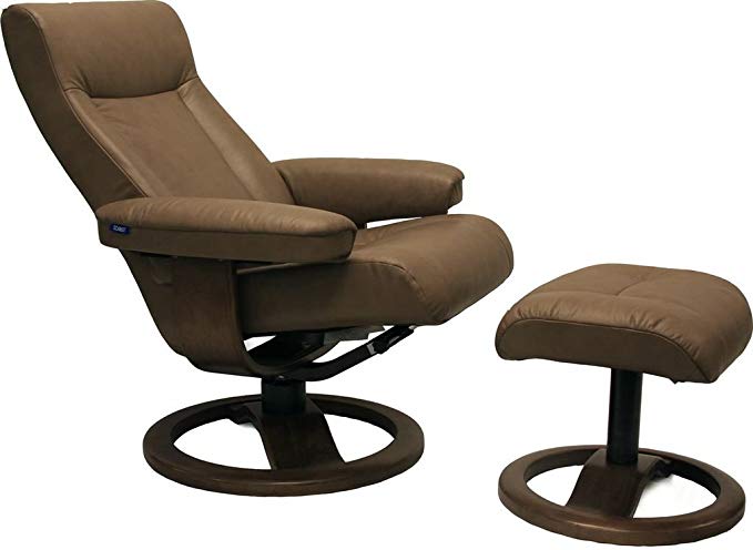 ScanSit 110 Cappuccino Leather Recliner Norwegian Ergonomic Scandinavian Lounge Reclining Chair 110 Large ScanSit Recliner Furniture Espresso Wood by Hjellegjerde