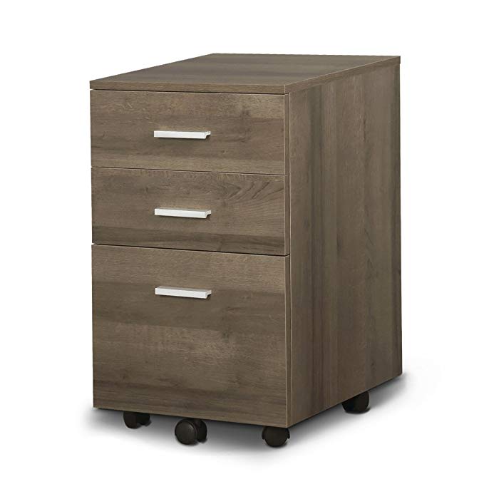 DEVAISE 3 Drawer Wood Mobile File Cabinet Fully Assembled Except Wheels,Fits Letter Size/A4 File Folders