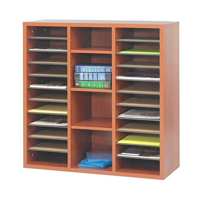 Safco Apres Modular Storage Literature Bookcase Organizer Cherry