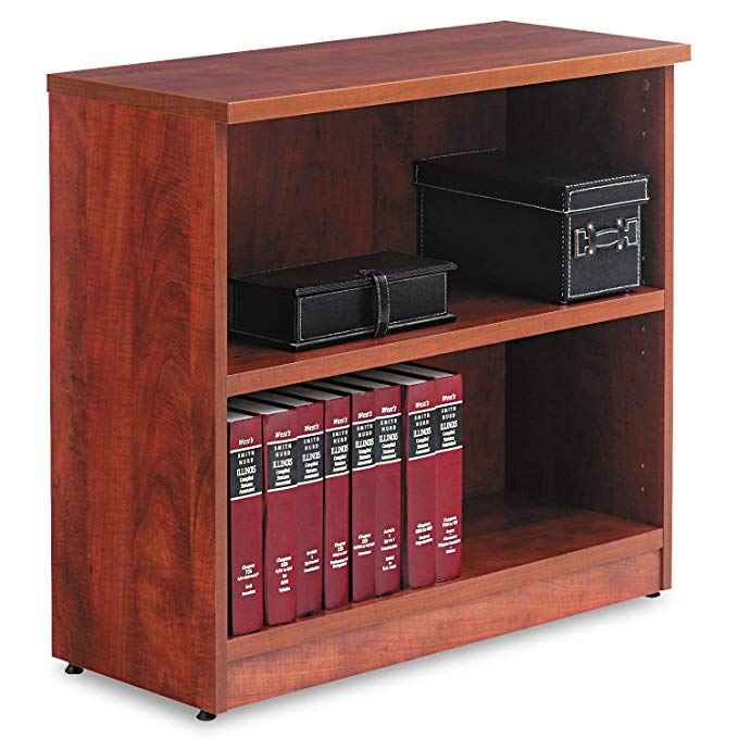 Alera Valencia Series Bookcase/Storage Cabinet, 2 Shelves, 32 W 14 1/2 D 30 H, Medium Cherry