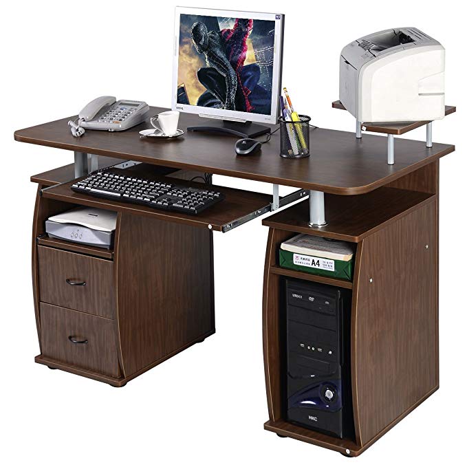 Computer PC Desk Work Station Office Home Monitor&Printer Shelf Furniture