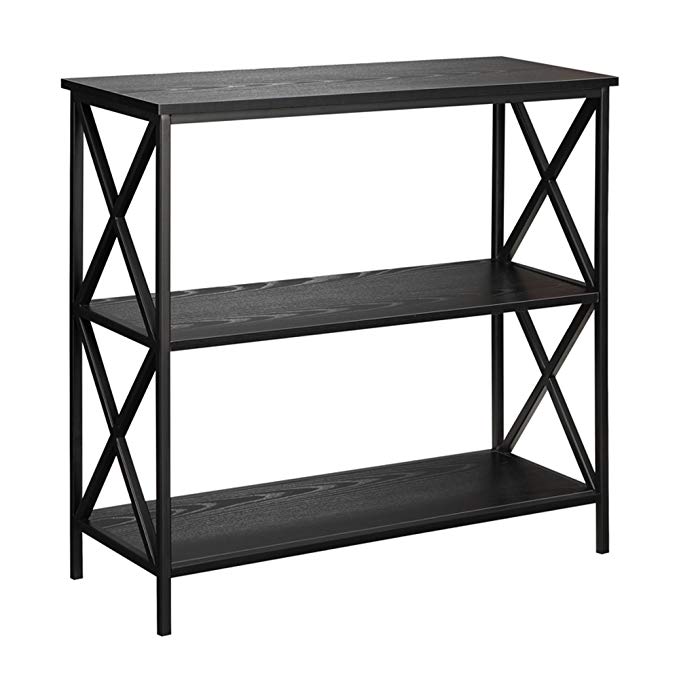 Convenience Concepts Tucson 3-Tier Bookcase, Black