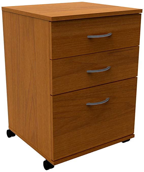 Essentials 3-Drawer Mobile Filing Cabinet 8092 from Nexera, Cappuccino