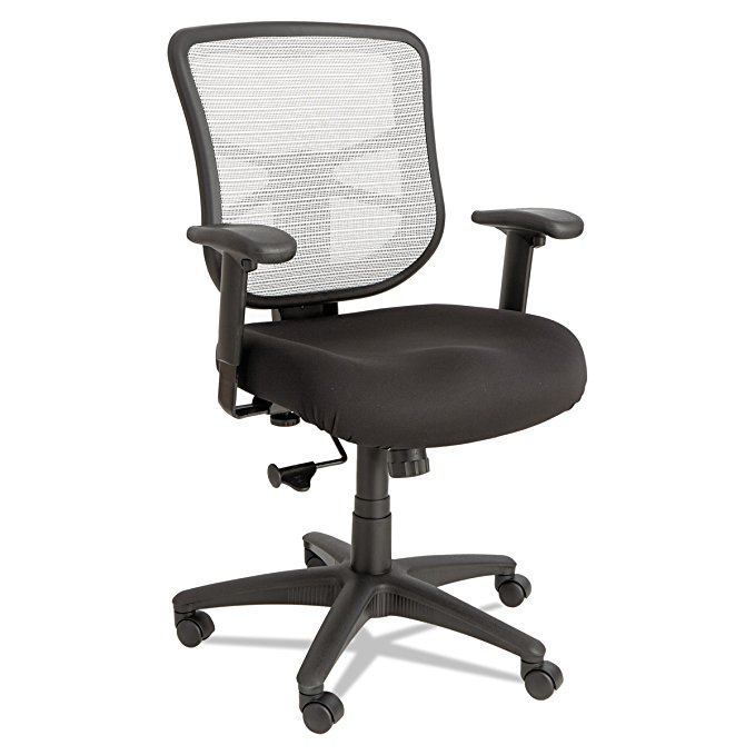 Alera ALEEL42B04 Elusion Series Mesh Mid-Back Swivel/Tilt Chair, Black/White