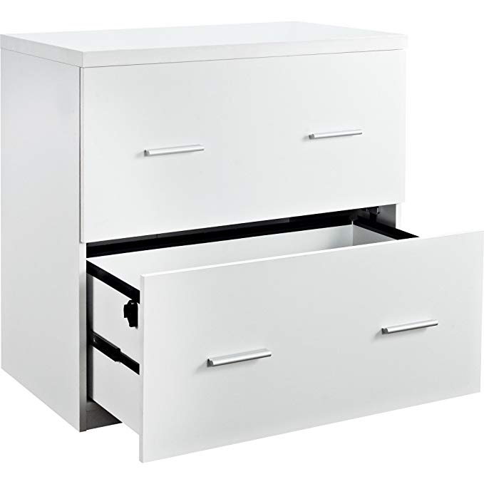 Contemporary Wood White Lateral File, Crisp Clean Design