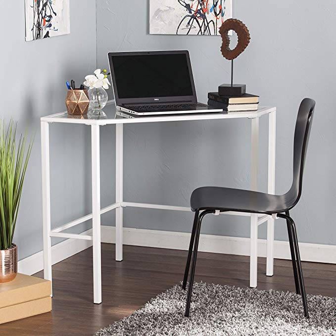 Harper Blvd Kemble Metal/Glass Corner Desk - White